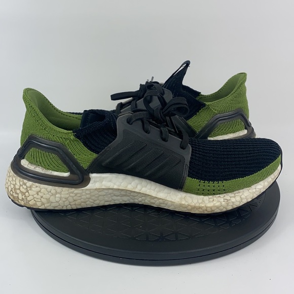 Adidas Ultraboost 19 Tech Green/Black Running Shoes G27511 Men's Size 9.5 - Picture 10 of 13